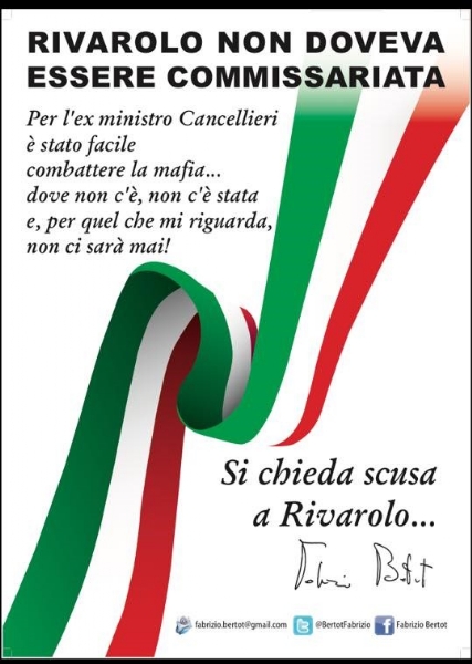 RIVAROLO - Il ritorno dell'ex sindaco Bertot: manifesti contro il commissariamento del Comune